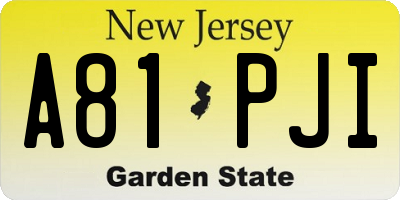 NJ license plate A81PJI