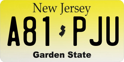 NJ license plate A81PJU