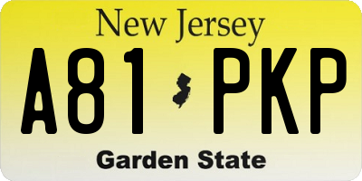 NJ license plate A81PKP