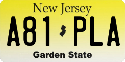 NJ license plate A81PLA