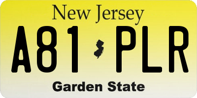 NJ license plate A81PLR