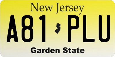 NJ license plate A81PLU