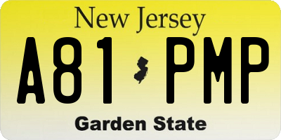 NJ license plate A81PMP