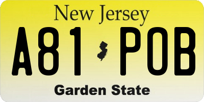 NJ license plate A81POB