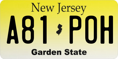 NJ license plate A81POH