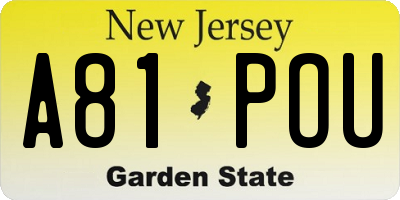 NJ license plate A81POU