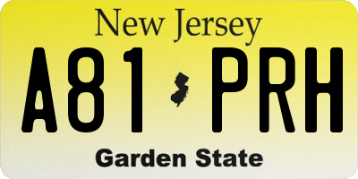 NJ license plate A81PRH