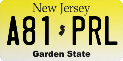 NJ license plate A81PRL