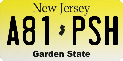 NJ license plate A81PSH