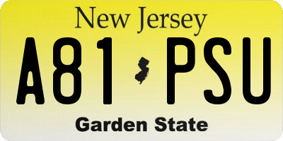NJ license plate A81PSU
