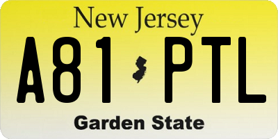NJ license plate A81PTL