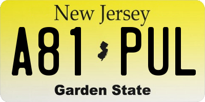 NJ license plate A81PUL