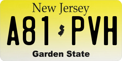 NJ license plate A81PVH