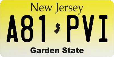 NJ license plate A81PVI