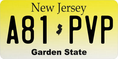 NJ license plate A81PVP