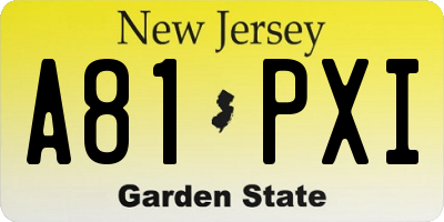 NJ license plate A81PXI