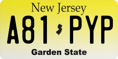 NJ license plate A81PYP