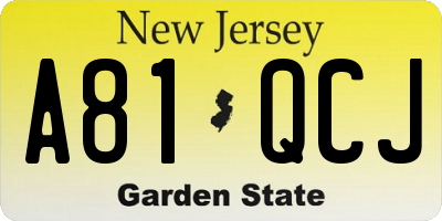 NJ license plate A81QCJ