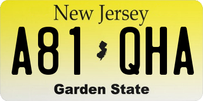 NJ license plate A81QHA