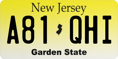 NJ license plate A81QHI