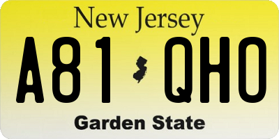 NJ license plate A81QHO
