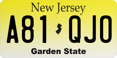 NJ license plate A81QJO