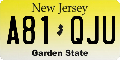 NJ license plate A81QJU