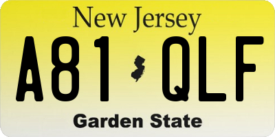 NJ license plate A81QLF