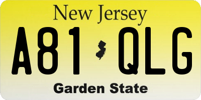 NJ license plate A81QLG