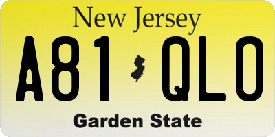 NJ license plate A81QLO