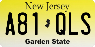 NJ license plate A81QLS