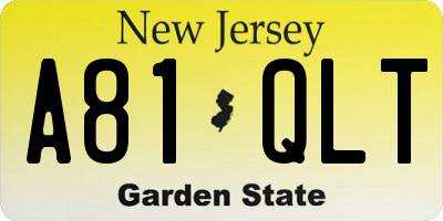 NJ license plate A81QLT