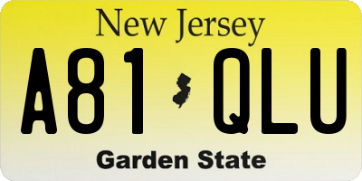 NJ license plate A81QLU
