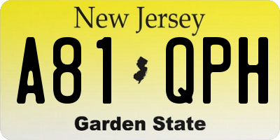 NJ license plate A81QPH