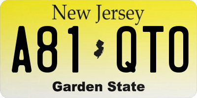NJ license plate A81QTO