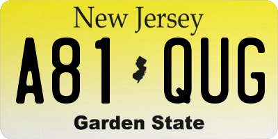 NJ license plate A81QUG