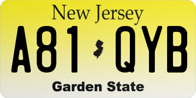NJ license plate A81QYB
