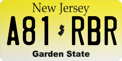 NJ license plate A81RBR