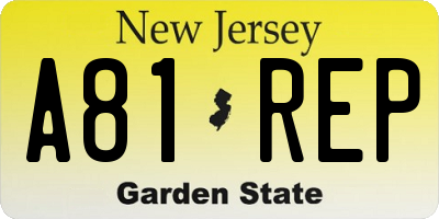 NJ license plate A81REP