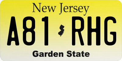 NJ license plate A81RHG