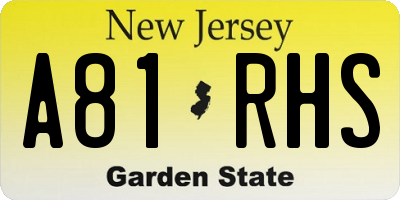 NJ license plate A81RHS