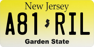 NJ license plate A81RIL