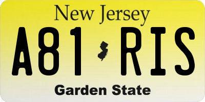 NJ license plate A81RIS