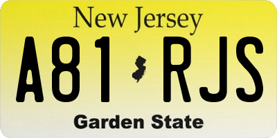 NJ license plate A81RJS
