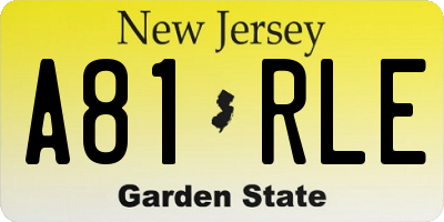 NJ license plate A81RLE