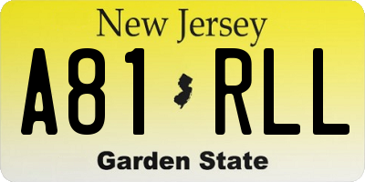 NJ license plate A81RLL