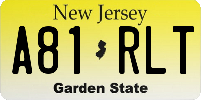 NJ license plate A81RLT