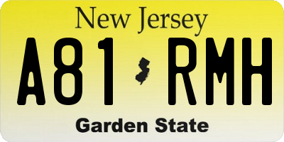 NJ license plate A81RMH