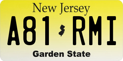 NJ license plate A81RMI