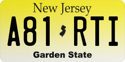 NJ license plate A81RTI